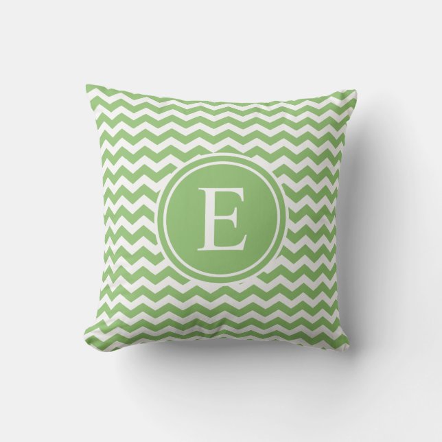 Coussin Carreaux verts de monogramme de Chevron de (Recto)