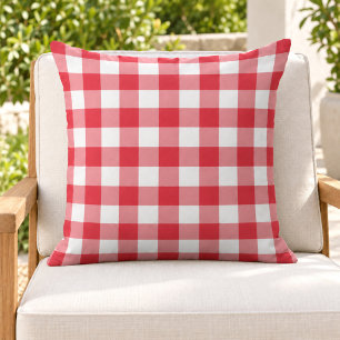Coussin Carreaux Vichy Rouge Blanc à Carreaux
