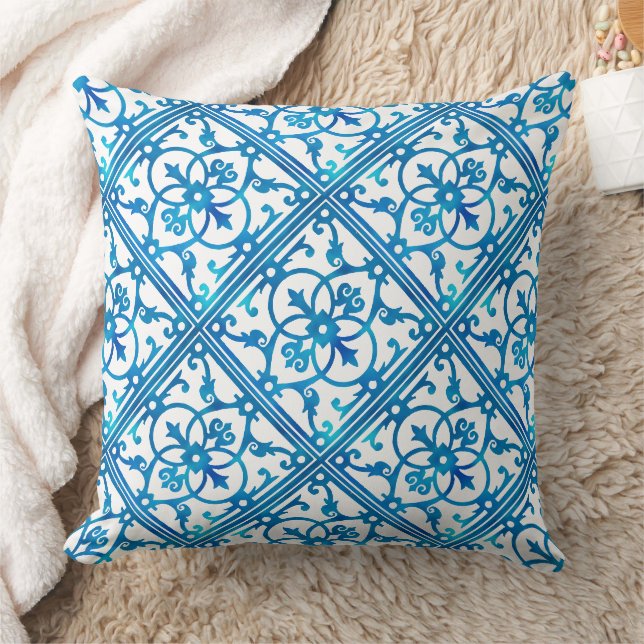 Coussin Carrelage bleu indigo (Couverture)