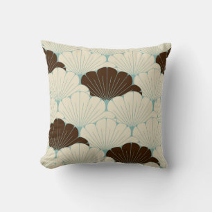 Coussin Carrelage en feuillage bleu style japonais