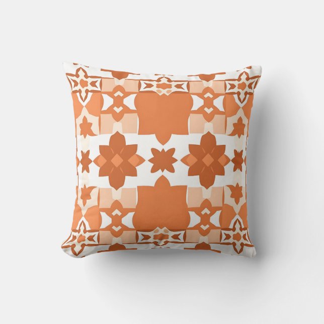 Coussin Carrelage Marocain en Terracotta (Recto)
