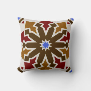 Coussin Carrelage marocain Fleur de mosaïque arabe Art géo