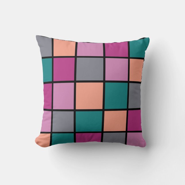 Coussin Carrelage moderne Motif 5 couleurs (Recto)