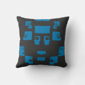 Coussin Carrés bleus sur noir (Verso)