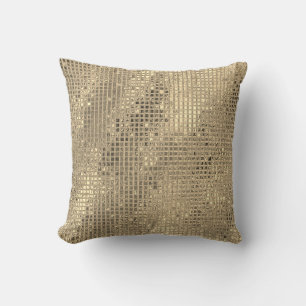 Coussin Carrés brillants à l'huile d'or au champagne