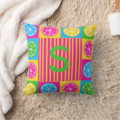 Coussin Carrés Citrus Gras S Initial Vibrant (Couverture)