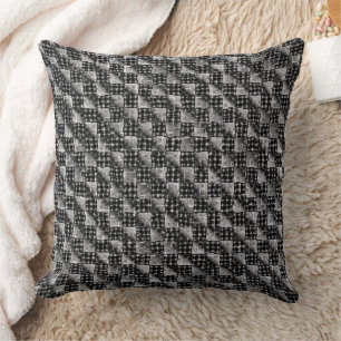 Coussin Carrés d'échecs gris soumis à la mosaïque destruct