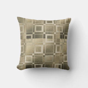 Coussin Carrés dorés atténués Géométrique moderne et glamo