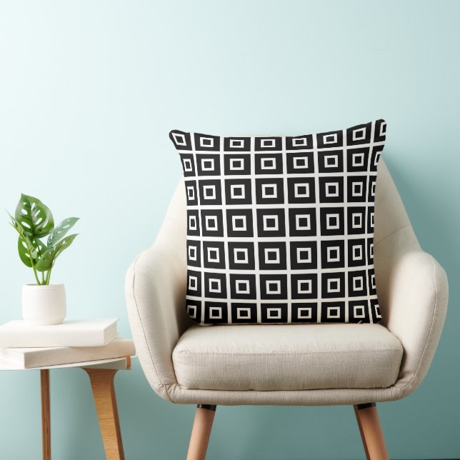 Coussin Carrés en noir Carré (Chaise)