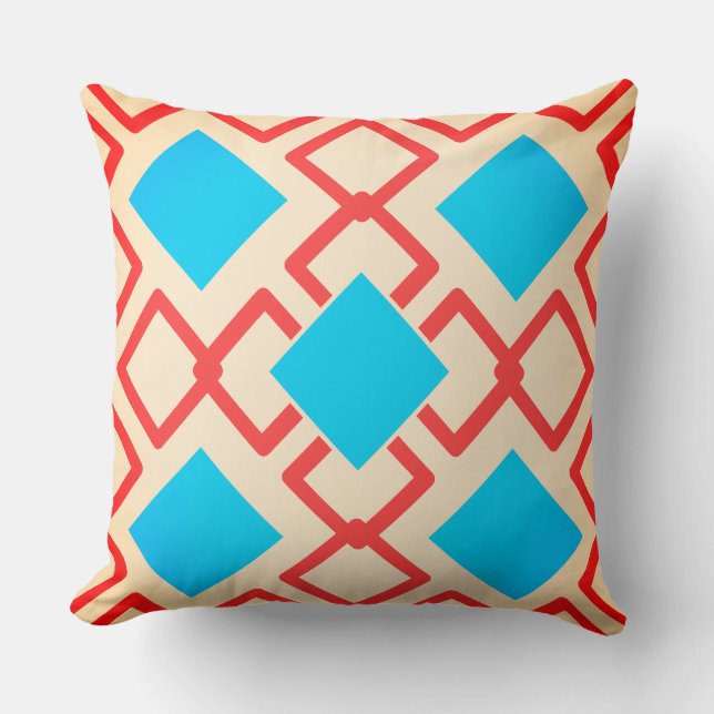 Coussin Carrés en pêche clair (Recto)