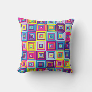 Coussin Carrés géométriques colorés