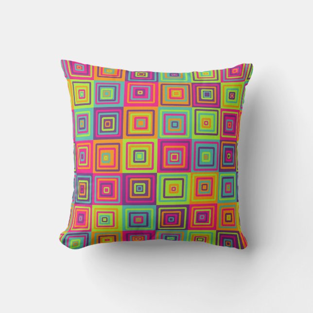 Coussin Carrés géométriques colorés (Recto)