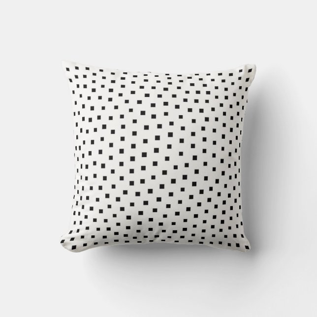 Coussin Carrés géométriques noirs et blancs (Recto)