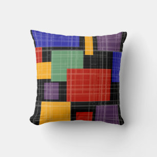 Coussin Carrés géométriques sans à damiers plaid