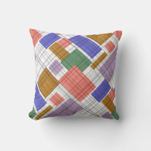 Coussin Carrés géométriques sans à damiers plaid