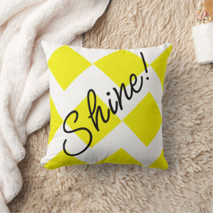 Coussin Carrés jaune brillant