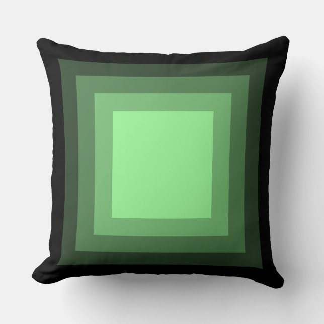 Coussin Carrés mélangés - Noir à Menthe Vert (Recto)