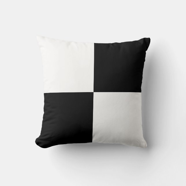 Coussin Carrés modernes noir et blanc (Recto)