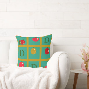 Coussin Carrés ornementaux de vacances personnalisés sur l