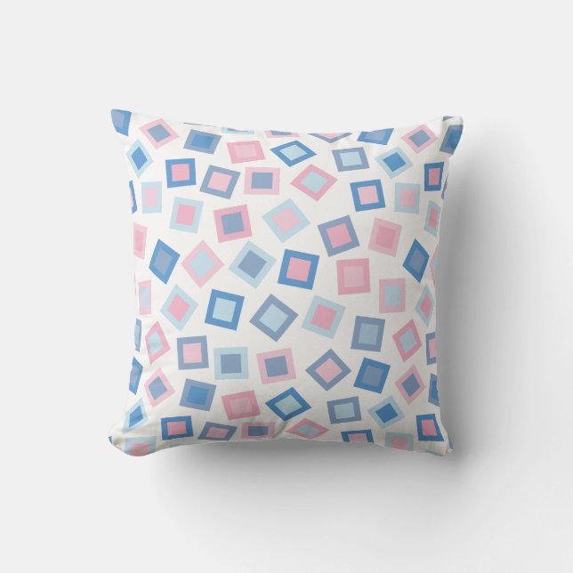 Coussin Carrés rose et bleu (Recto)