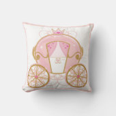 Coussin Carrosse de princesse royale rose et or personnali (Recto)