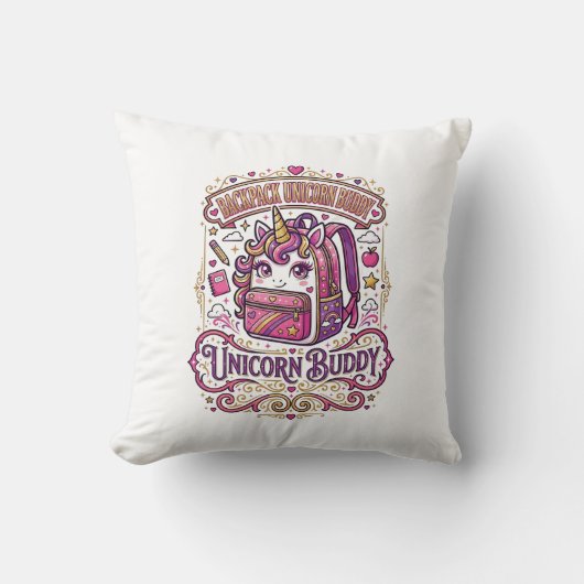 Coussin Cartable Licorne Copain Licorne Conception De Merc (Recto)