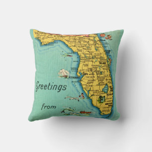 Coussin Carte ancienne de Floride