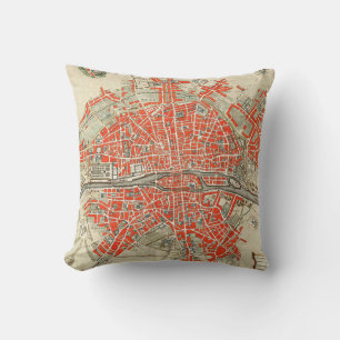 Coussin Carte ancienne de Paris France (1721–1774)