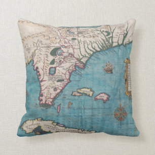 Coussin Carte antique de la Floride et du Cuba