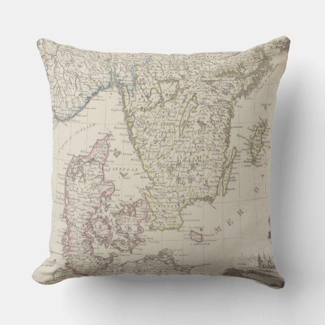 Coussin Carte antique de la Scandinavie (Recto)