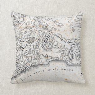 Coussin Carte antique de New York