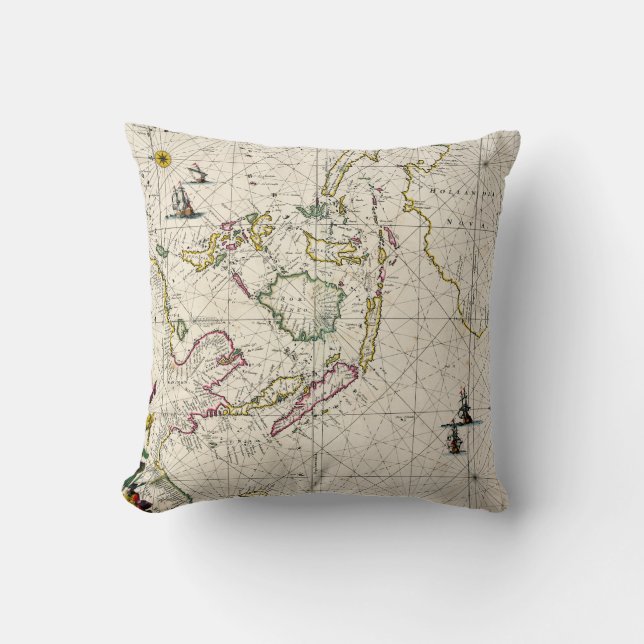 Coussin Carte antique des Indes est (Recto)