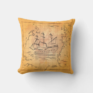 Coussin Carte au trésor Vintage très Cool Jeu d'oreiller
