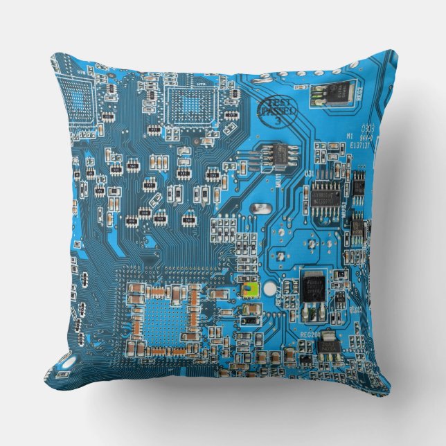 Coussin Carte circuit bleu circuit imprimé à circuit impri (Recto)