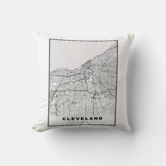 Coussin Carte Cleveland (Recto)