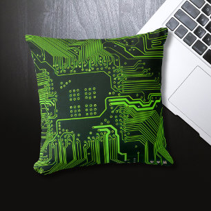 Coussin Carte cool de circuit informatique verte