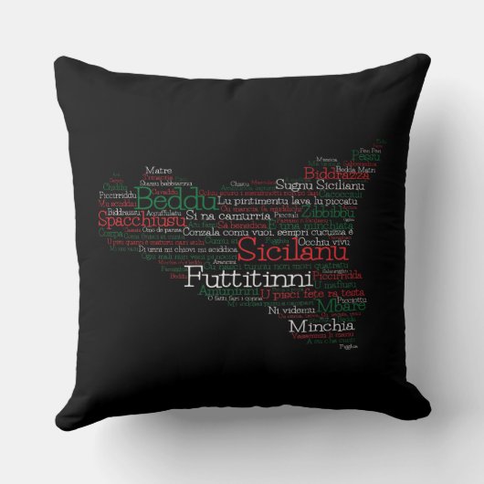 Coussin Carte d'art Word sicilien (Verso)