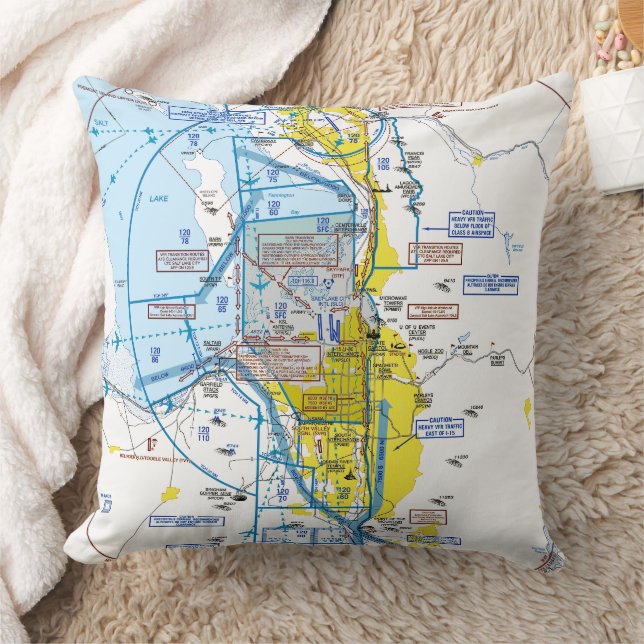 Coussin Carte d'aviation (Couverture)