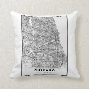 Coussin Carte de Chicago