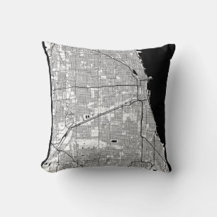 Coussin Carte de Chicago Illinois