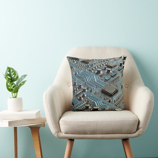 Coussin Carte de circuit bleu (Chaise)