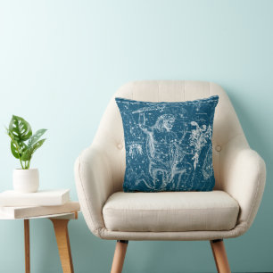 Coussin Carte de constellation vintage d'Hercule