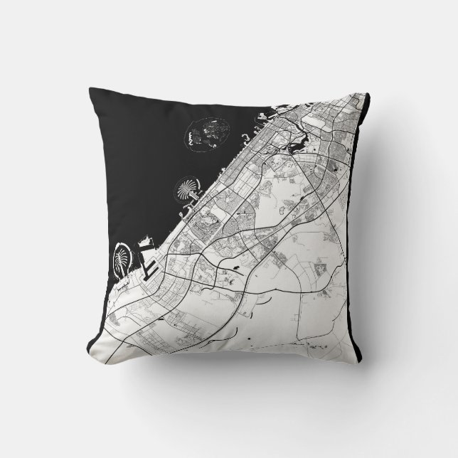 Coussin Carte de Dubaï Émirats arabes unis (Recto)