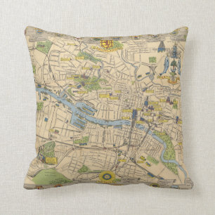 Coussin Carte de Glasgow, Angleterre