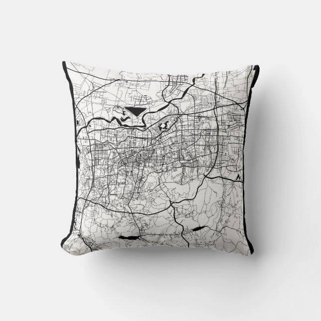 Coussin Carte de Jinan Chine (Recto)