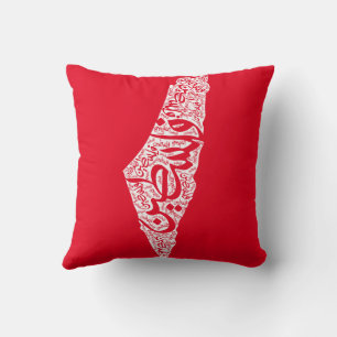 Coussin Carte de la Palestine libre et drapeau du Canada (