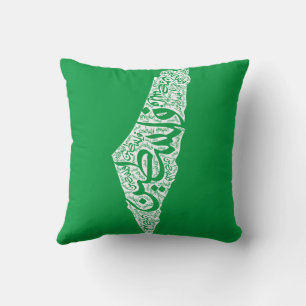 Coussin Carte de la Palestine libre et drapeau du Canada (