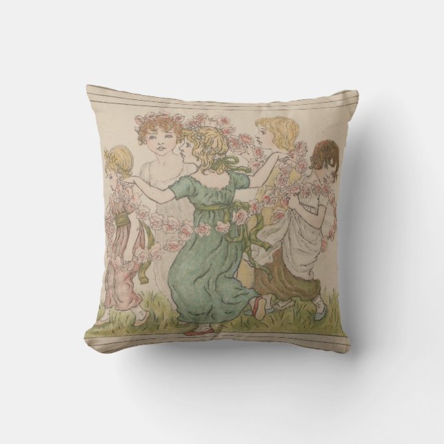 Coussin Carte de la Saint-Valentin antique, Kate Greenway, (Recto)