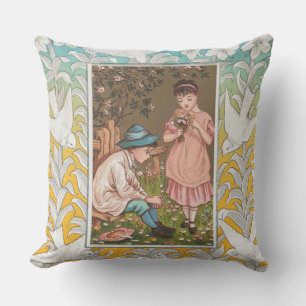 Coussin Carte de la Saint-Valentin de l'ère victorienne, 1