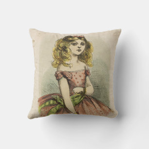 Coussin Carte de la Saint-Valentin romantique rétro, 19e s